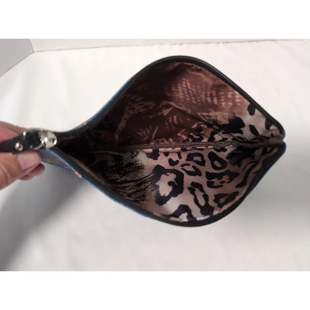 SHARIF  Double Leopard Print Clutch Wristlet Rare Style NWOT